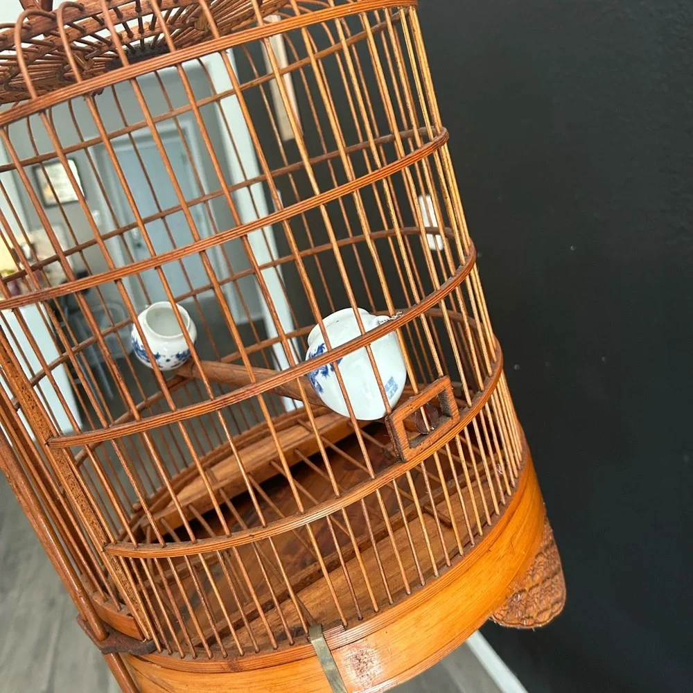 Bamboo birdcage, authentic $325 on Etsy